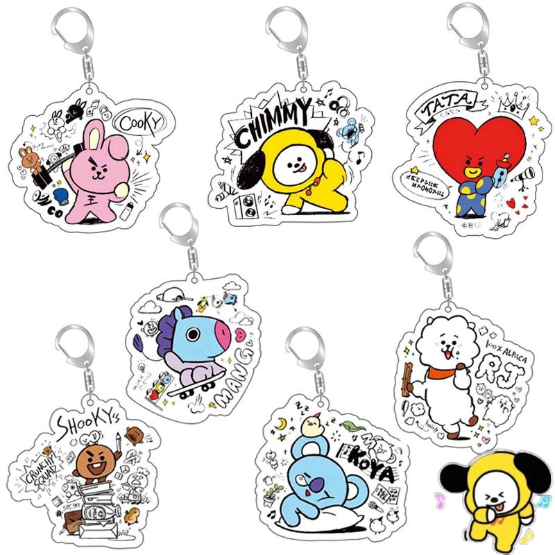 Anime Merchandise For Girls - BT21 anime cartoon cute acrylic keychain